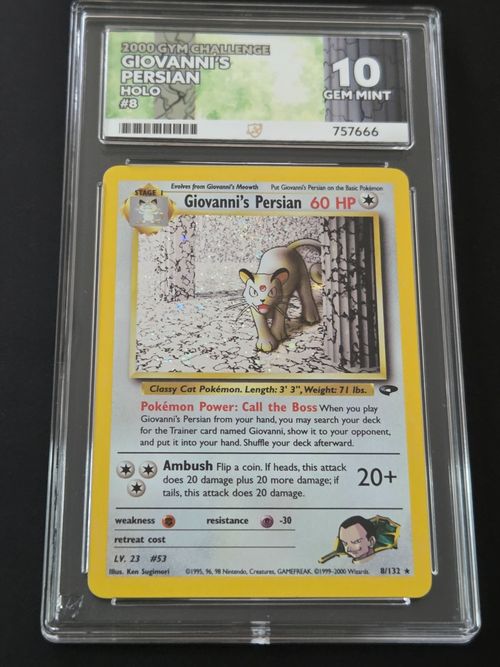 Giovanni's Persian #8 Vintage Pokemon Gym Challenge 2000 Ace 10 - POP 1