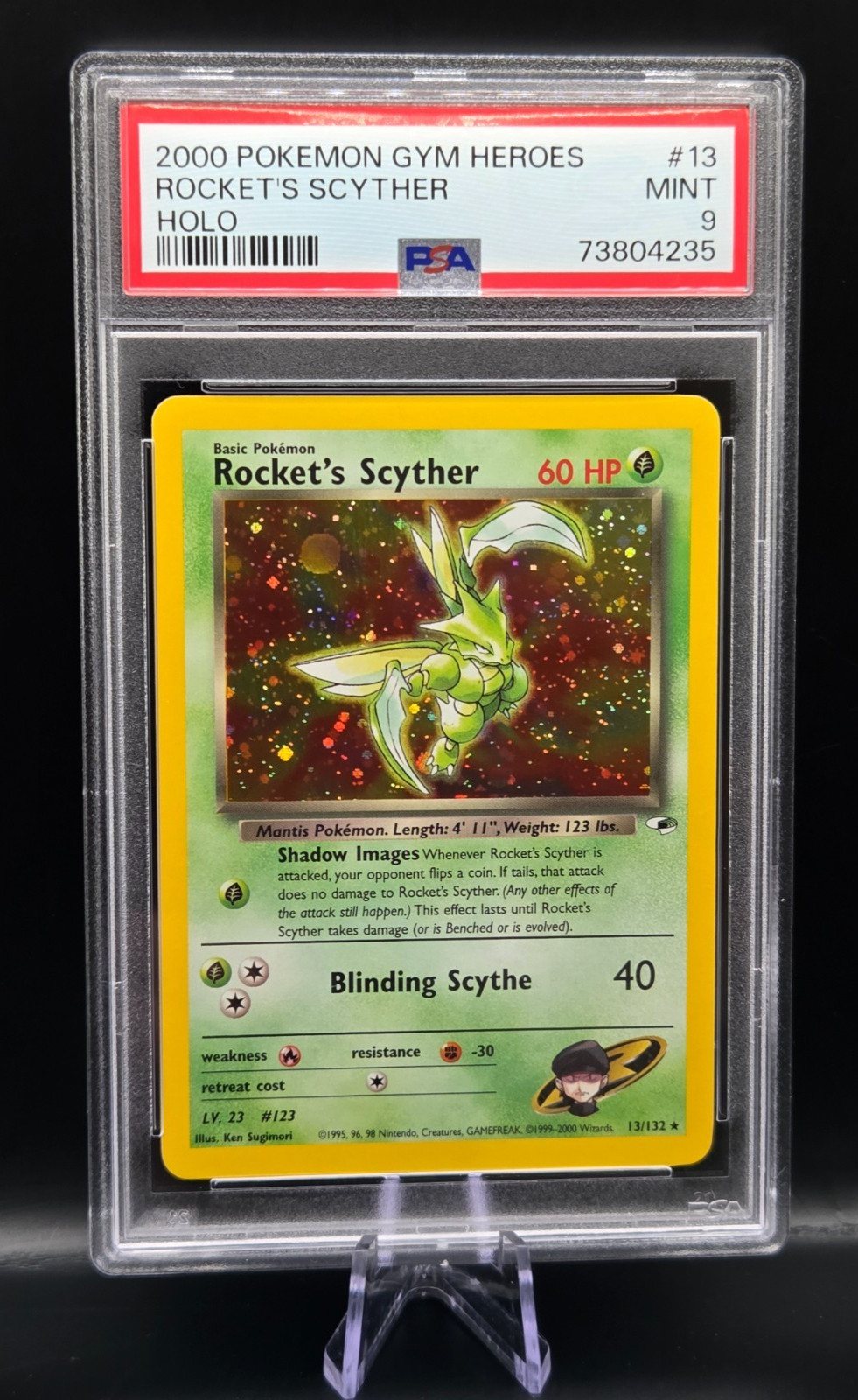 Pokemon Rocket’s Scyther #13 Holo Bleed Error Gym Heroes PSA 9 – Photo 1