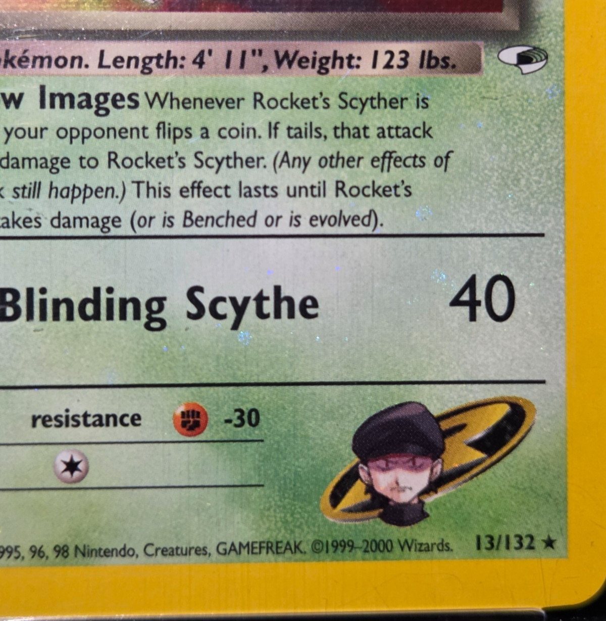 Pokemon Rocket’s Scyther #13 Holo Bleed Error Gym Heroes PSA 9 – Photo 4